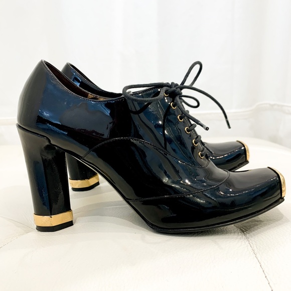 Dolce & Gabbana Oxford Booties Patent Leather